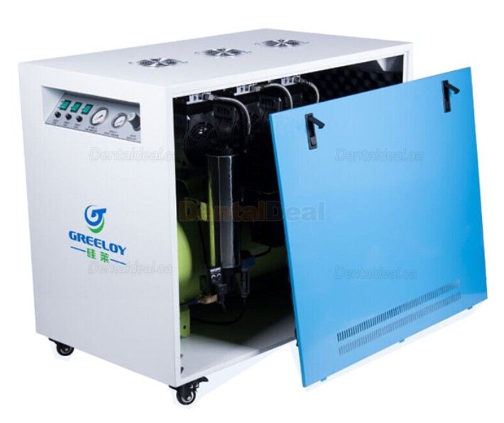 Greeloy&reg; GA-83X 2400W/3HP Silent Dental Oilless Air Compressor with Silent Cabinet